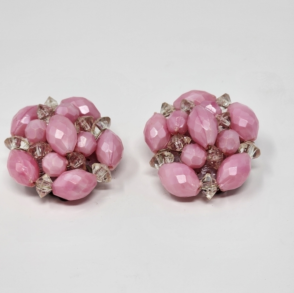 VINTAGE PINK CLIP-ON EARRINGS